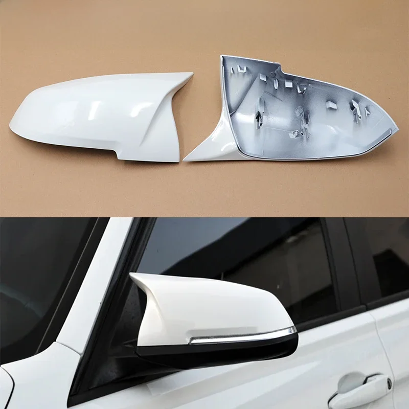 2x weiße Spiegelabdeckung, schwarze Spiegelabdeckung, Overlay für BMW 1 2 3 3GT 4 X1 E84 M2 i3 Serie F20 F21 F22 F23 F30 F31 F32 F33 F34 F80