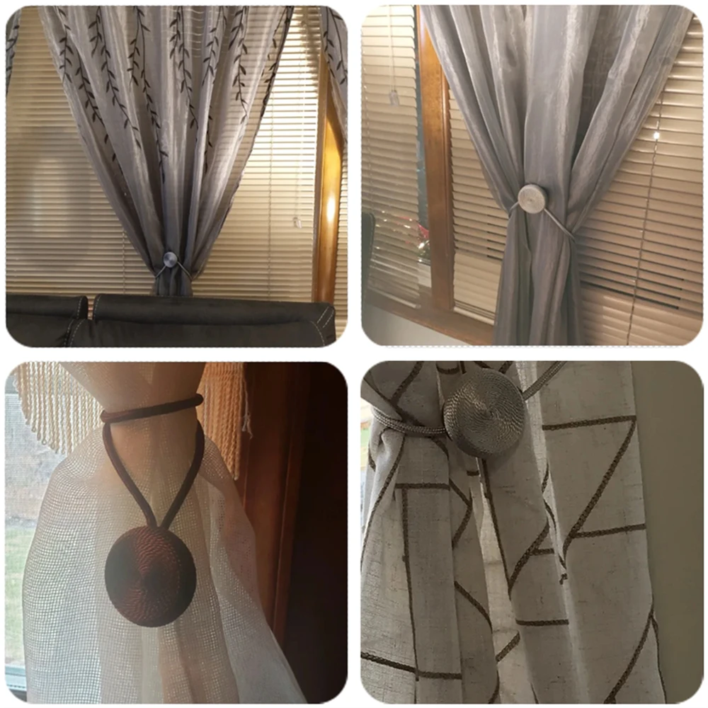 Curtain Tieback Magnet Modern Simple Style Clip Per Tende Drape Ties Backs Weave Rope Holdbacks For Window Curtain Holder