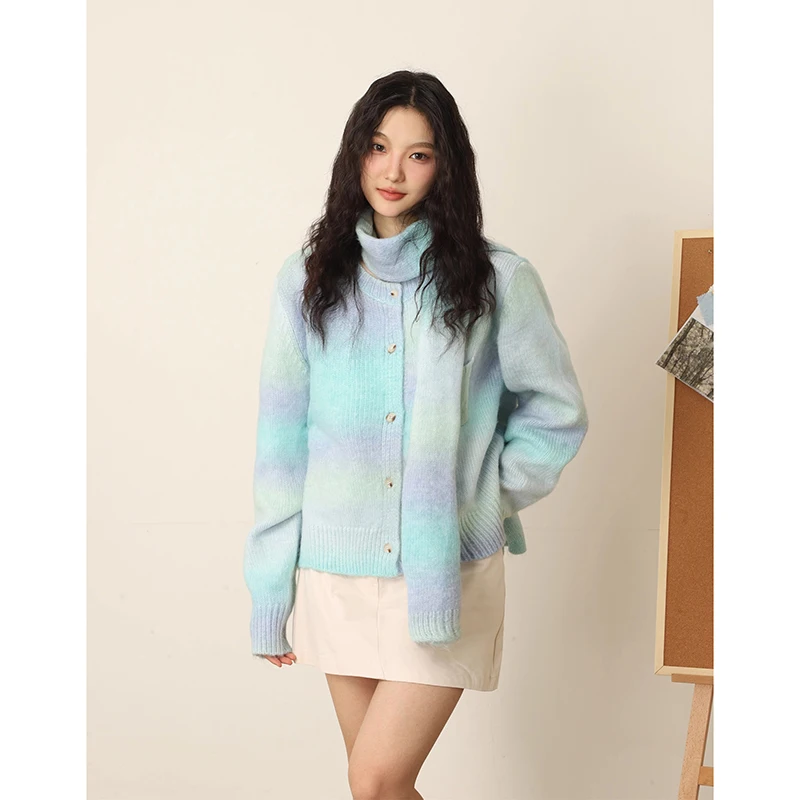 

Autumn and Winter 2023 New Lazy Style Knitted Coat Harajuku Vintage Sweaters Cardigan Single Breasted Casual Top