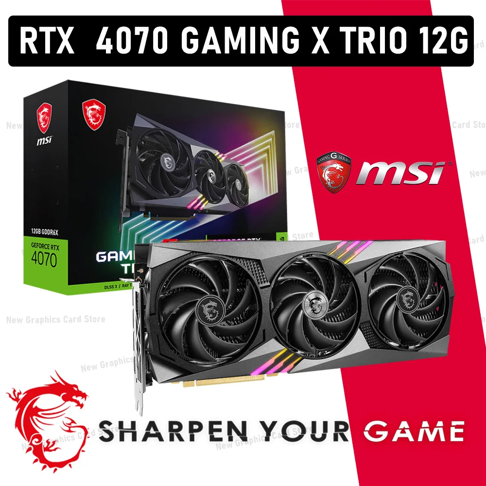 Видеокарта MSI RTX 4070 GAMING X TRIO 12G GDDR6X, PCI Express Gen 4, NVIDIA 40 Series, GPU для настольного ПК RTX4070, видеокарта бит, Новинка