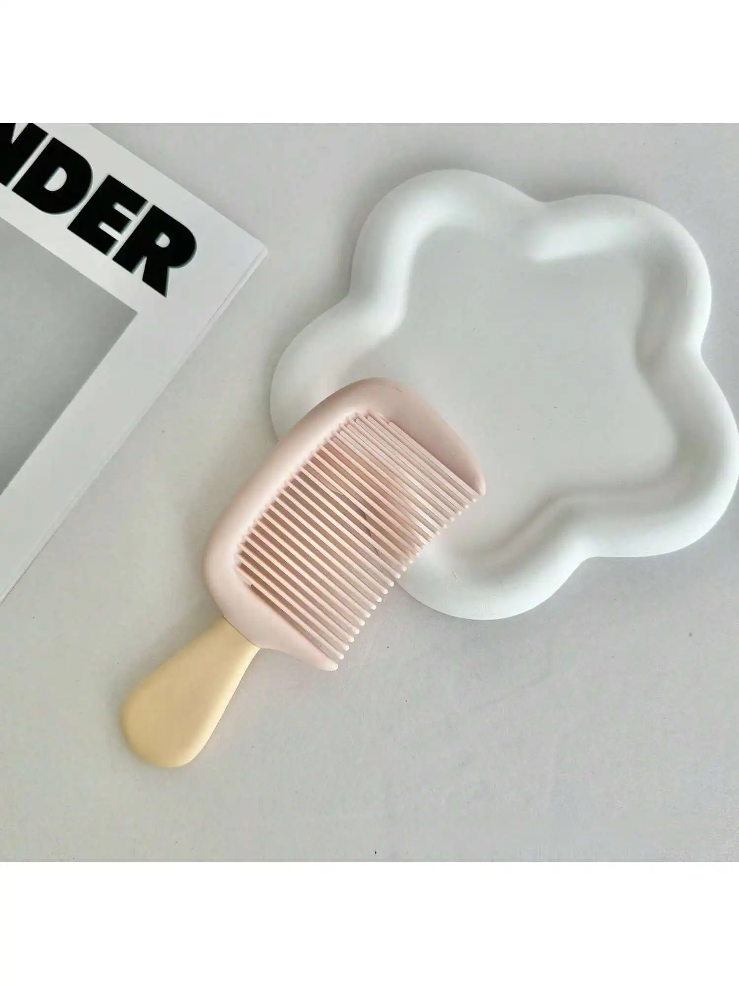 High-Appearance-Level Ice Cream Anti-Static Small Wide-Toothed Comb Thickened Durable Portable Pocket Comb For Home Use
