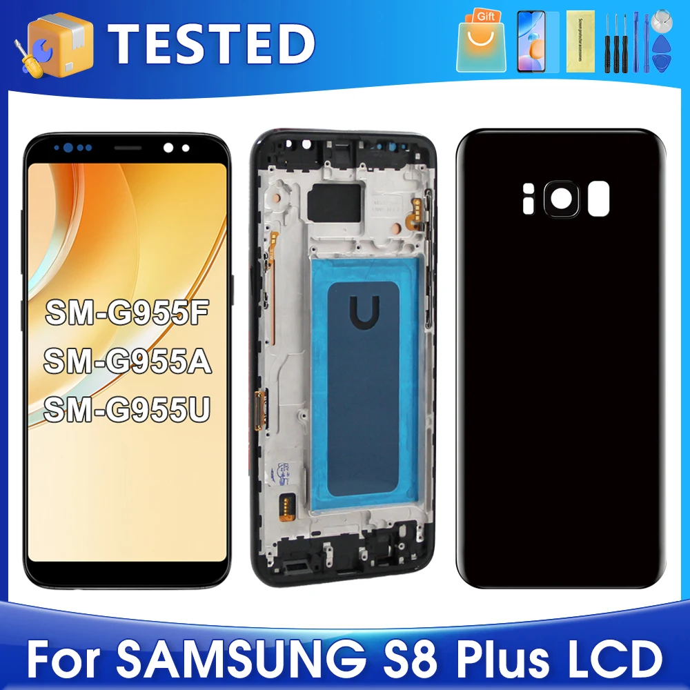 S8 Plus For Samsung Tested For S8+ G955W G955A G955 G955N G955F LCD Display Touch Screen Digitizer Assembly Replacement