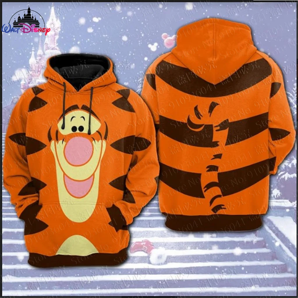 

Winnie the Pooh Tiger Disney men women 3D Print High quality Fleece Zipper/ Hoodies parent-child clothing Pullover Tops