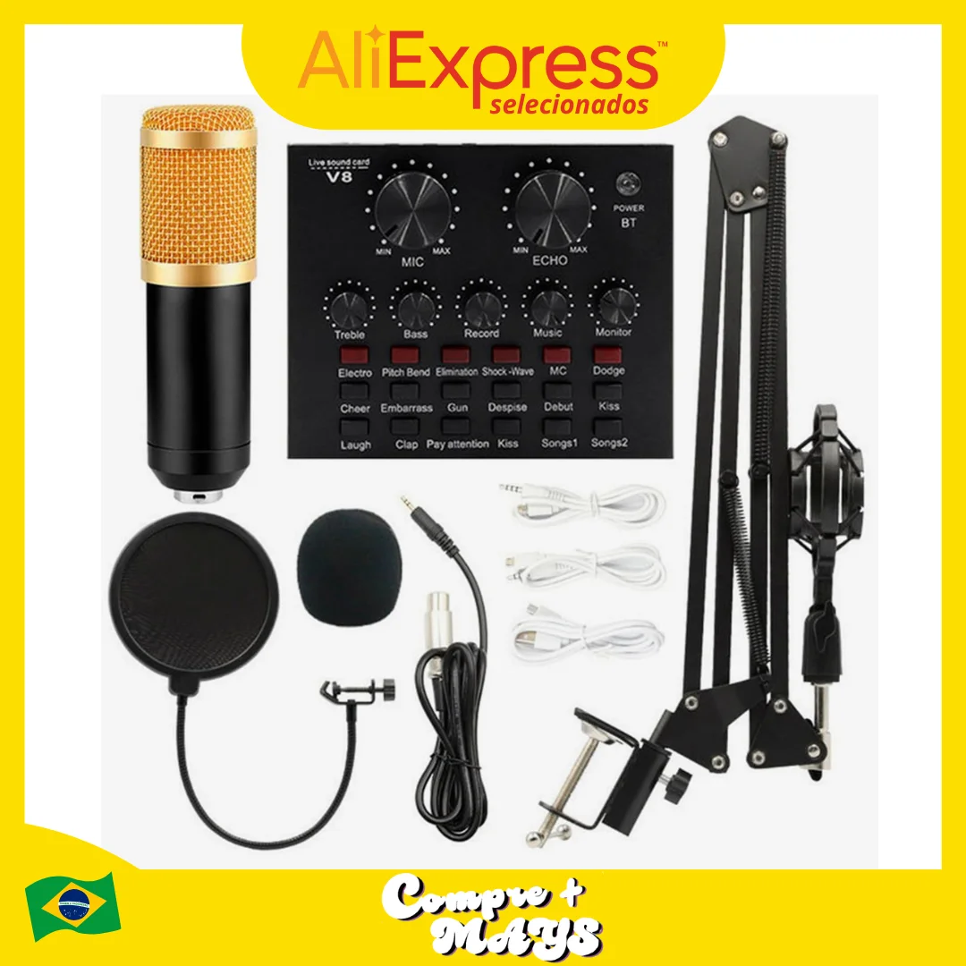 Mesh Interface Microphone Kit V8 Plus BM800 Professional Recaps Exceptional Sound Equipment Full Studio Podcast Video