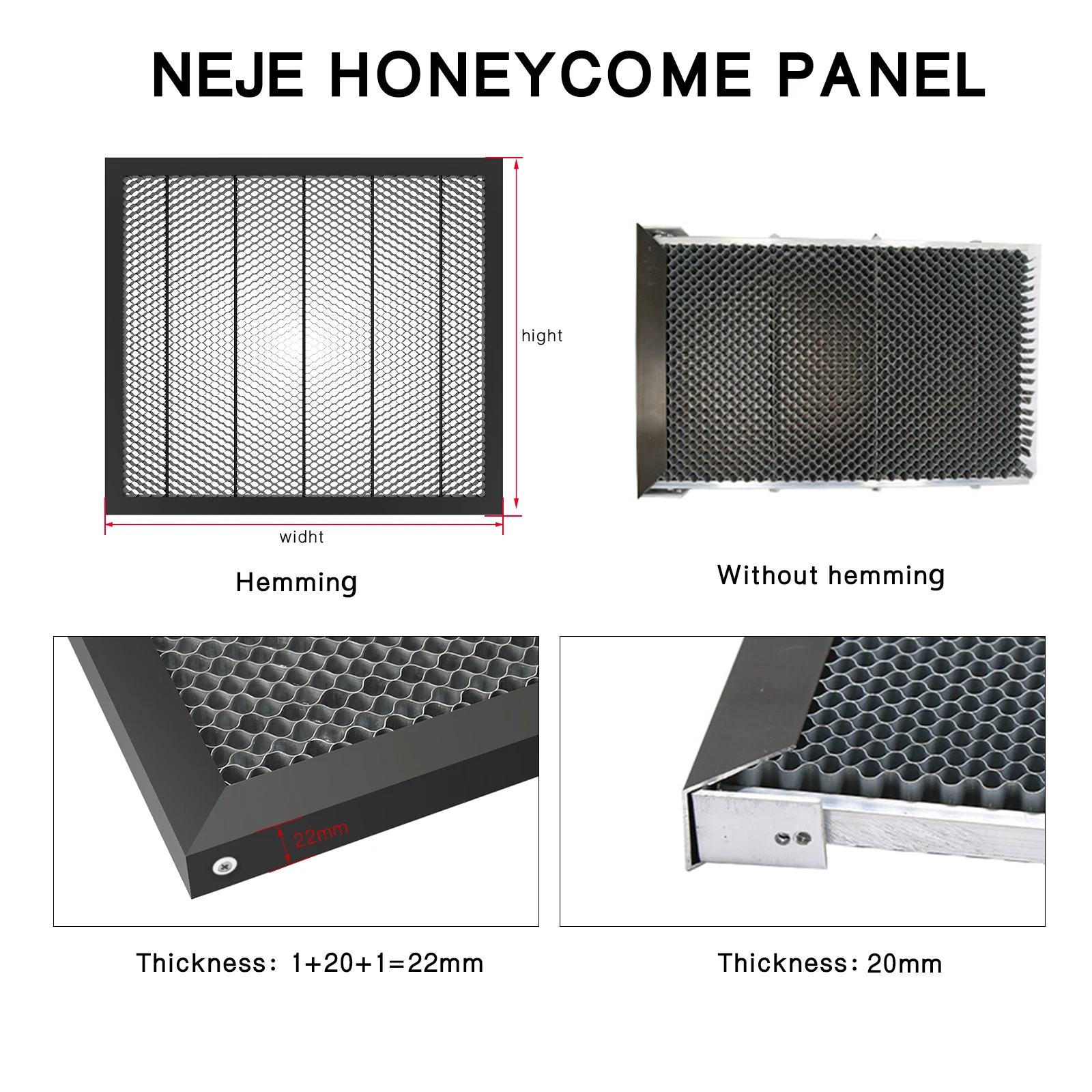 NEJE H4944 voštinová panely, 490 X 440 MM, laser postel, laser voštinová pracující stůl pro NEJE PRO/PLUS laser rytec & řezačka