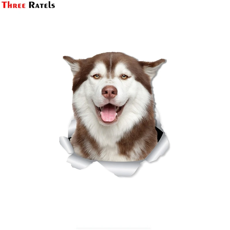 Three Ratels 1056 Three Ratels 3D Dog Stickers Happy Husky Kawaii Stickers For Chidren Toy Waterproof Sticker to DIY kitchen dec