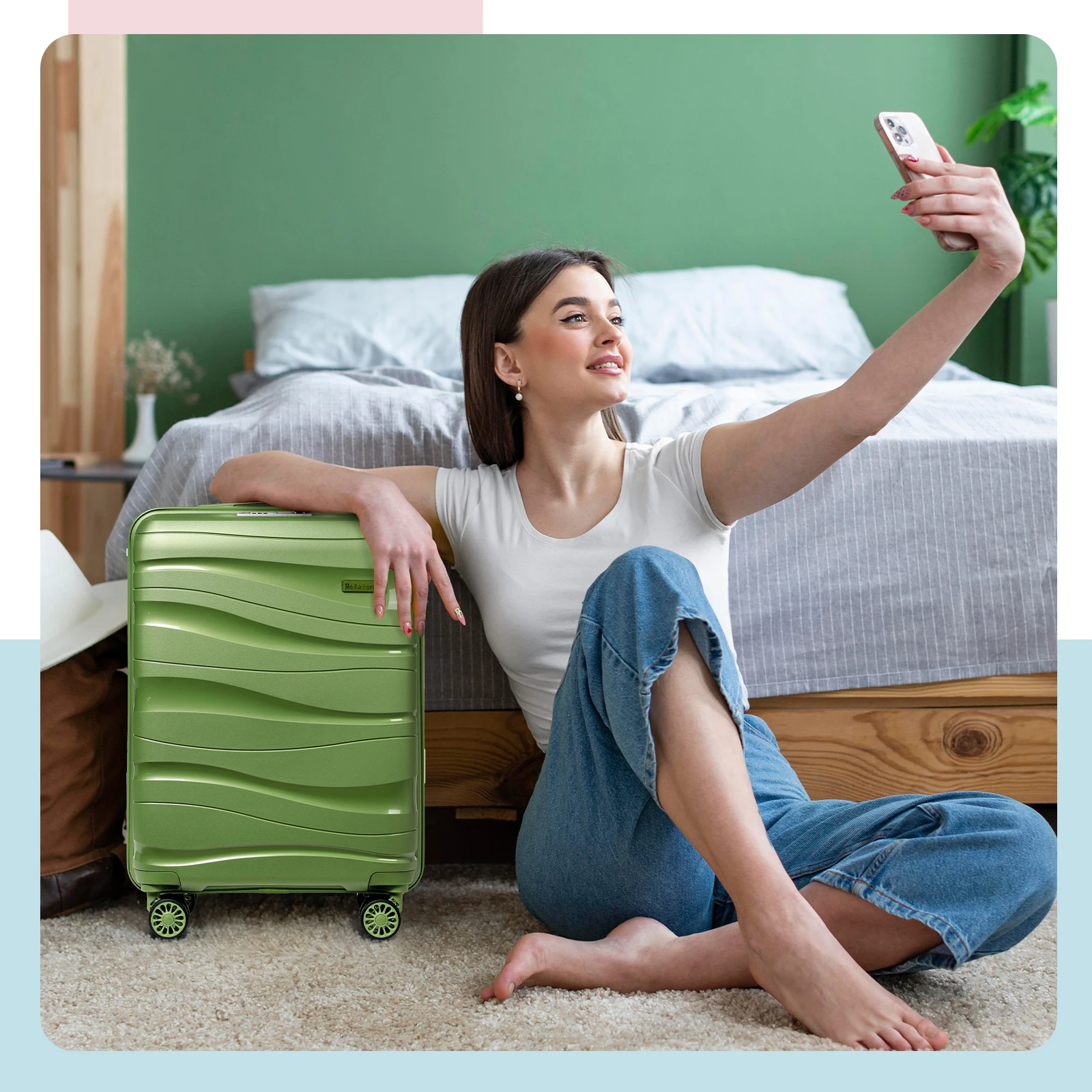 Zestawy walizek bagażowych Melalenia, rozszerzalna walizka z twardej skorupy PP z kółkami obrotowymi