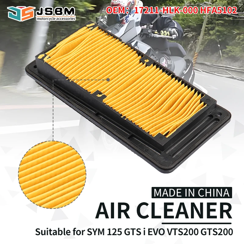 

JSBM Scooter Engine Intake Air Filter For SYM 125 200 Joyride EVO Euro2 Euro3 17211-HLK-000 2003-2015 2011 2012 2013 2014