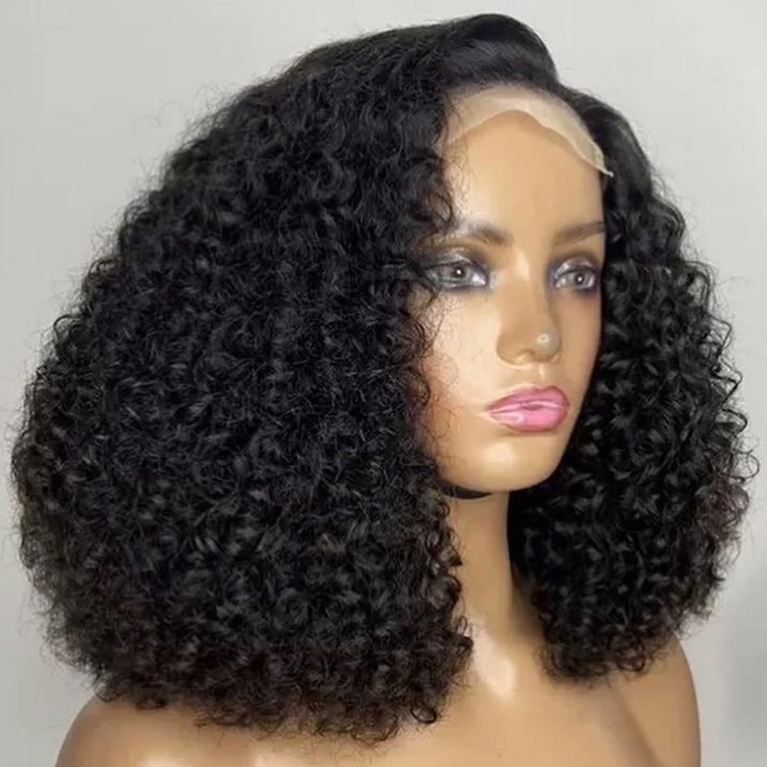 

250% Density 13x4 HD Lace Wig Jerry Curly Bob Wig 4x4 Lace Closure Deep Wave Lace Front Human Hair Wig 100% Virgin Human Hair