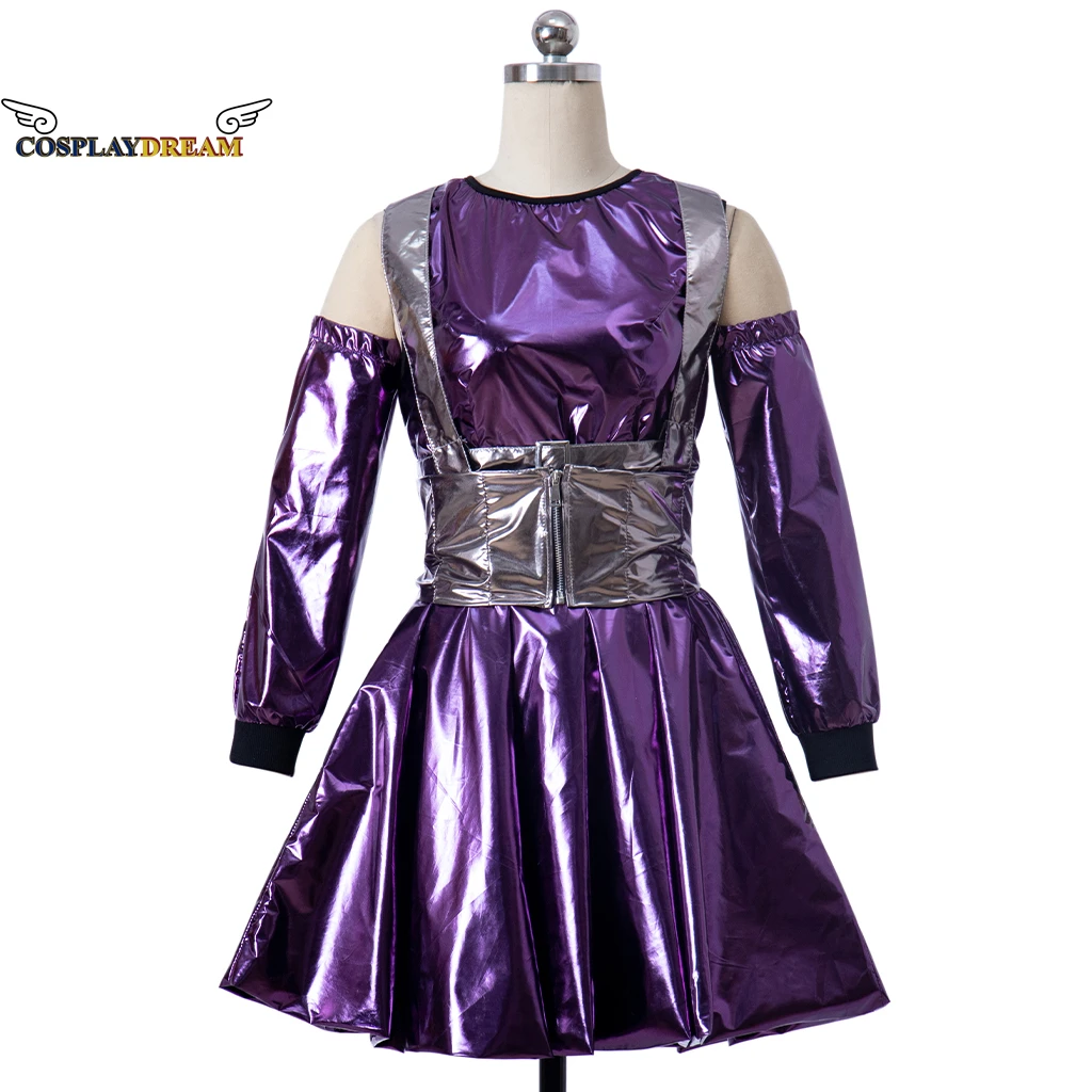 RAIN ON ME Ariana Grande Lady Cosplay Costume Adult Women Outfit Sexy Purple Dress Set for Cocktail Party Skirt Halloween Outfit