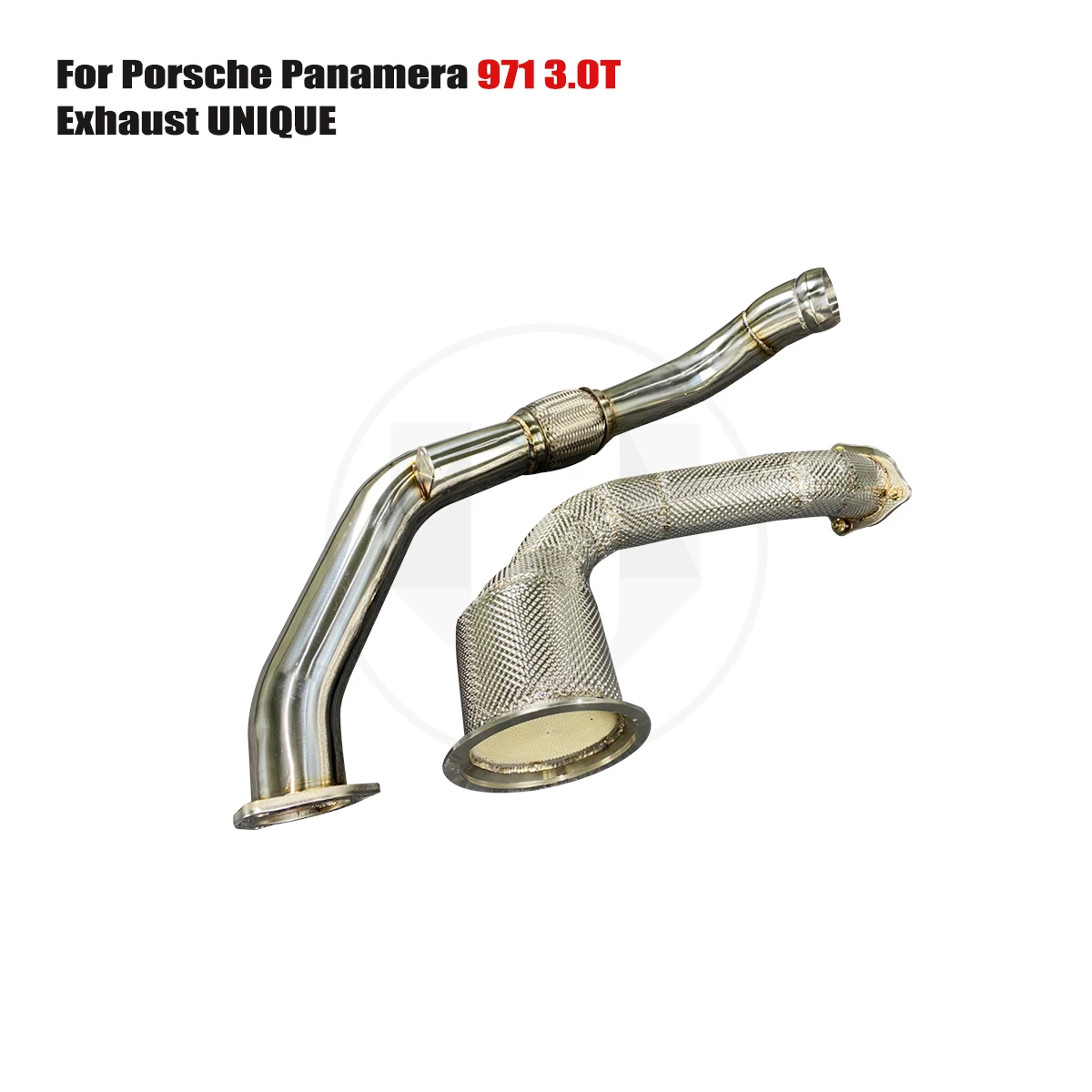 

UNIQUE For 2017-2018 Porsche Panamera 971 3.0T front downpipe With insulator downpipe without cat exhaust pipe