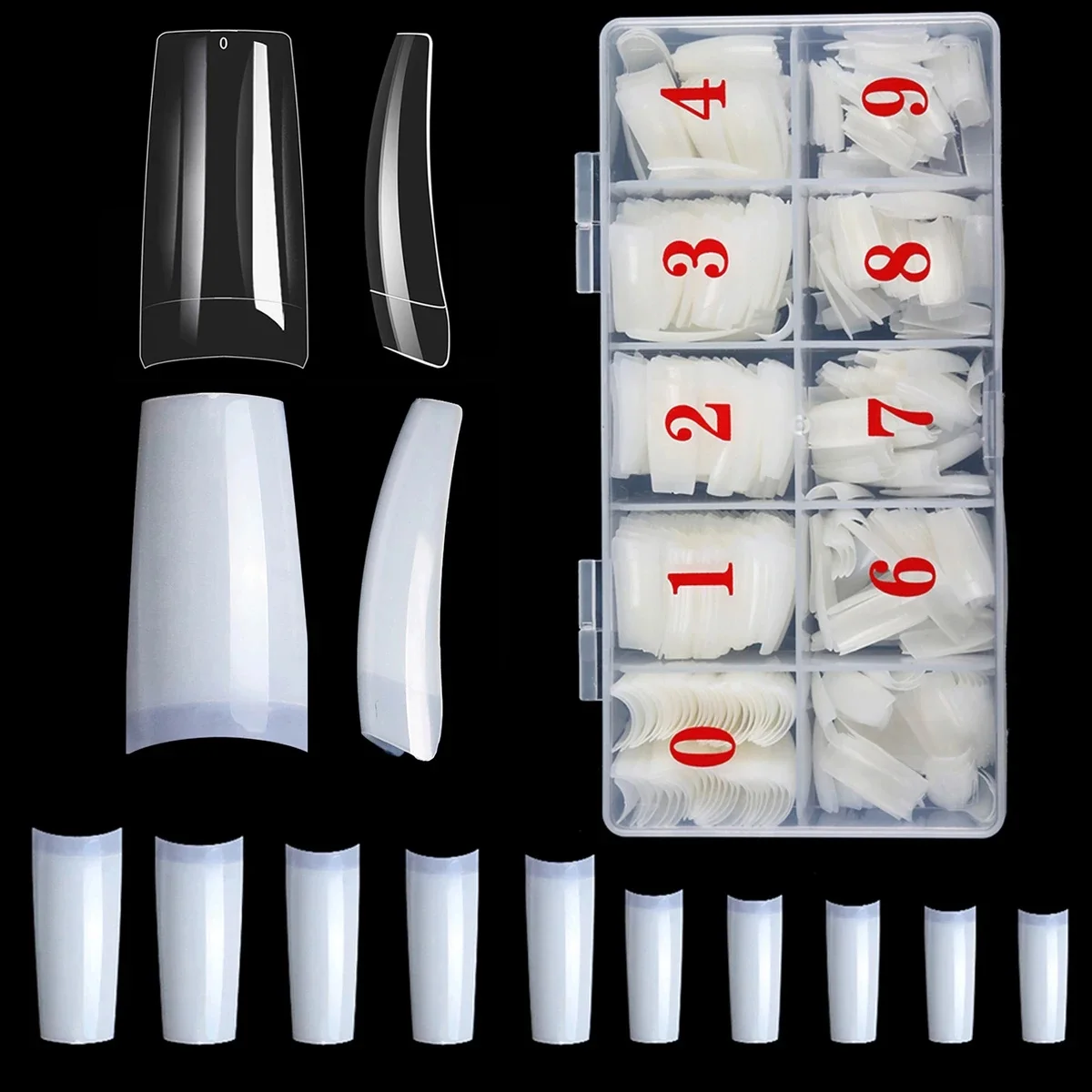 500 pièces pointes d'ongles français clair Nature faux demi-couverture presse sur ongles acryliques taille mixte faux ongles bricolage manucure outils d'extension