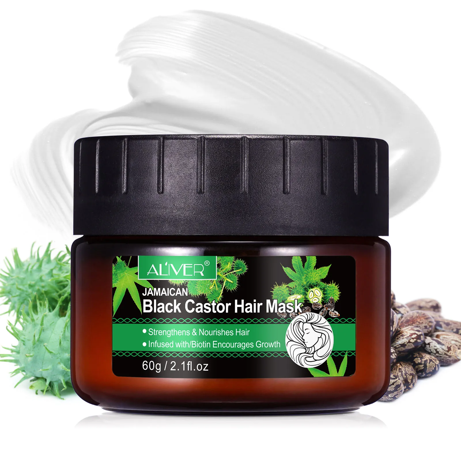 Jamaican Black Castor Superior Growth Hair Mask Helps Stimulate Healthy Hair Grow Thicken thin Lifeless Hair Infused with Biotin