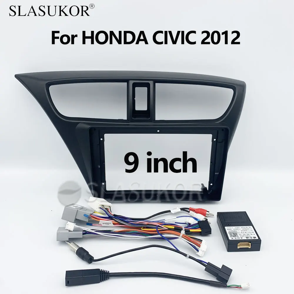 

9 INCH Fascia fit For HONDA CIVIC 2012 Cable Canbus Frame ABS Stereo Panel Dash Mounting Installation Trim Kit Frame Bezel