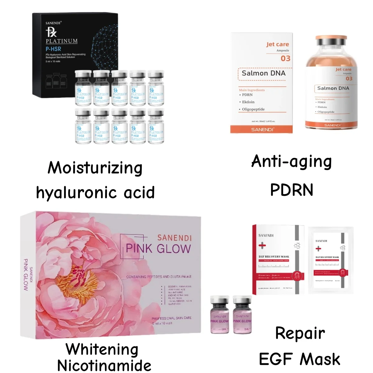 

Популярный набор для домашнего ухода с гиалуроновой кислотой + розовым светом + лососем ДНК, сыворотка Dermapen, осветляющая сыворотка для удаления темных пятен, восстанавливающая эссенция