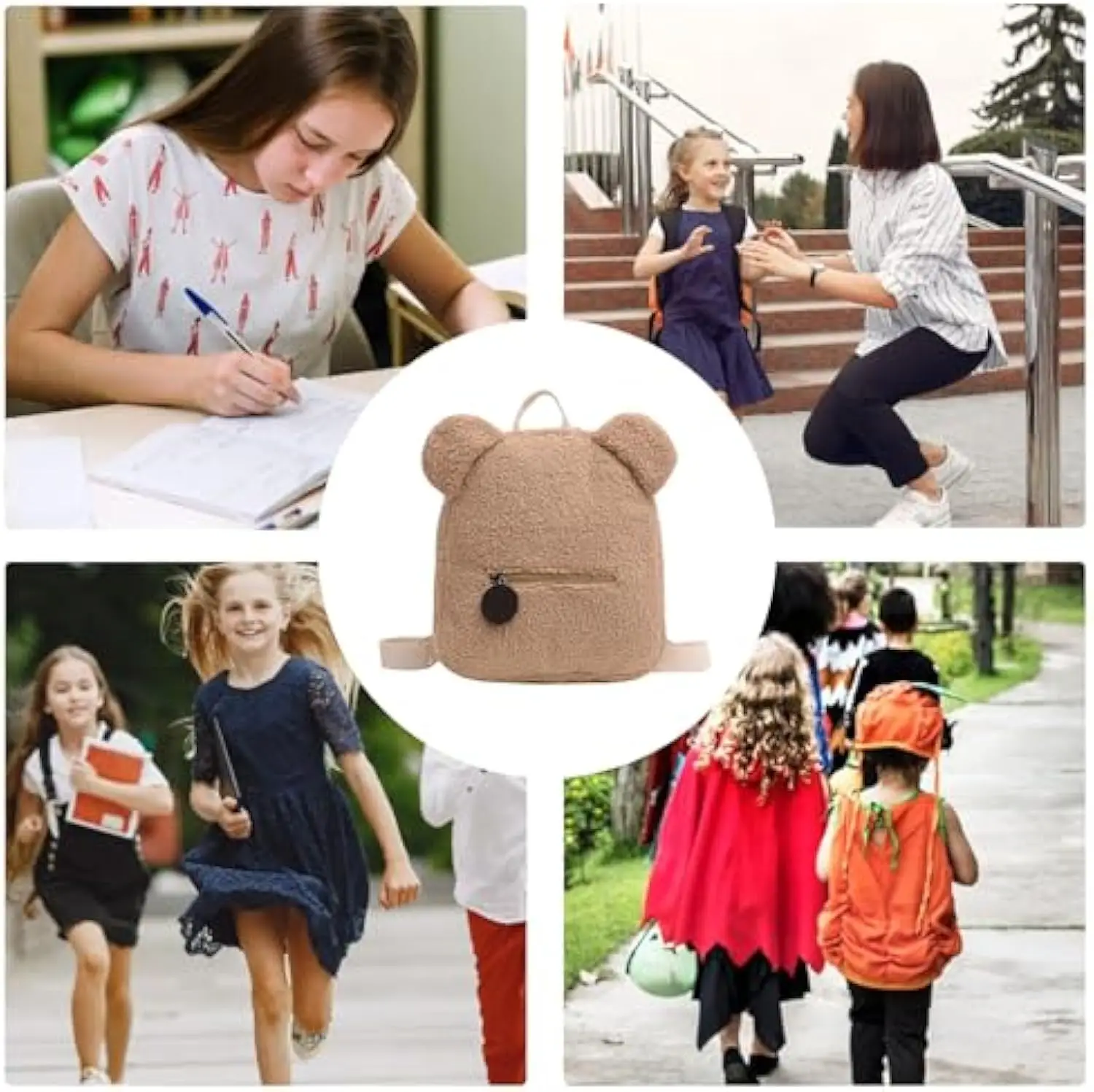 حقيبة أطفال من القطيفة على شكل دمية دب هدايا للأطفال حقيبة ظهر عصرية برسوم كرتونية شعبية للأطفال حقيبة ظهر عصرية للترفيه على شكل دب صغير للأذن