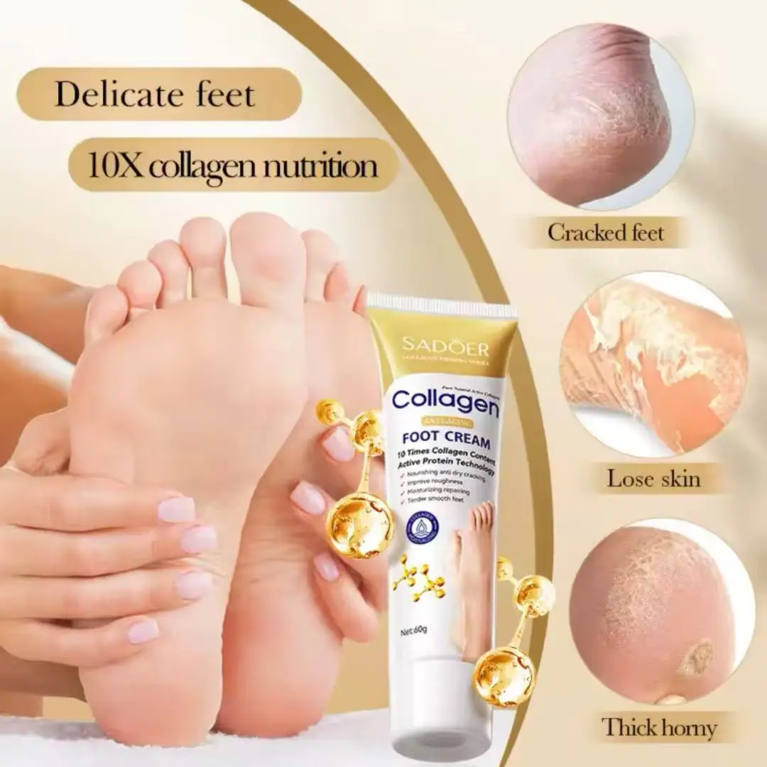 SAODER-crema de colágeno para pies, cuidado de la piel, hidratante, reafirmante, nutritivo, reparador de pies, productos para el cuidado de la piel del pie 60g