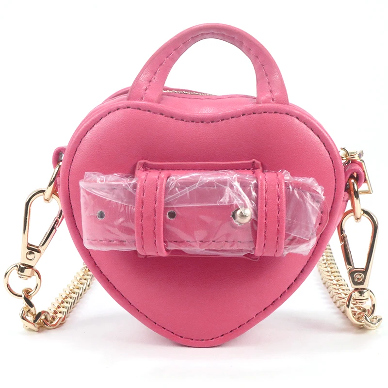 

Gorfia Мини-сумка через плечо в форме сердца Розовая искусственная кожа Золотая цепочка на плечо Маленькая вечеринка Дата Шоппинг Модный клатч