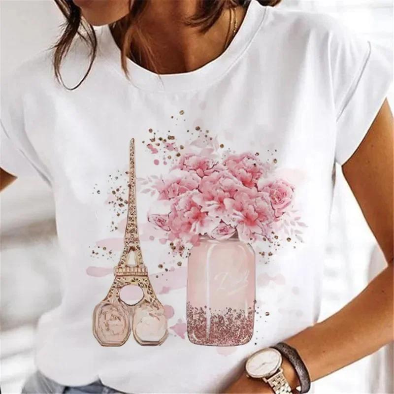 Słodkie wino T-Shirt Plus Size odzież damska nadruk z dziewczyną nadruk ubrania kreskówki z lat 90. Grafika Top Lady trójnik żeński — zdjęcie 2