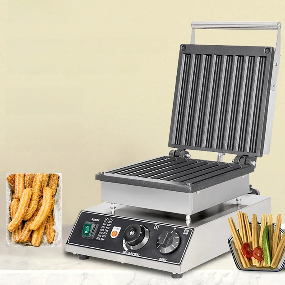 XEOLEO 1750W Commercial Churro Making Machine Electric Fritters Machine Churros Waffle Cone Machines Non-Stick Churros Baking