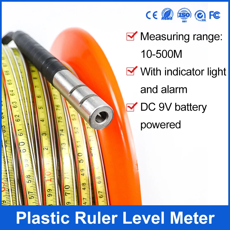 100M Deep Well Analog Water Level Sensor Steel Ruler Cable Probe Measurement Equipment