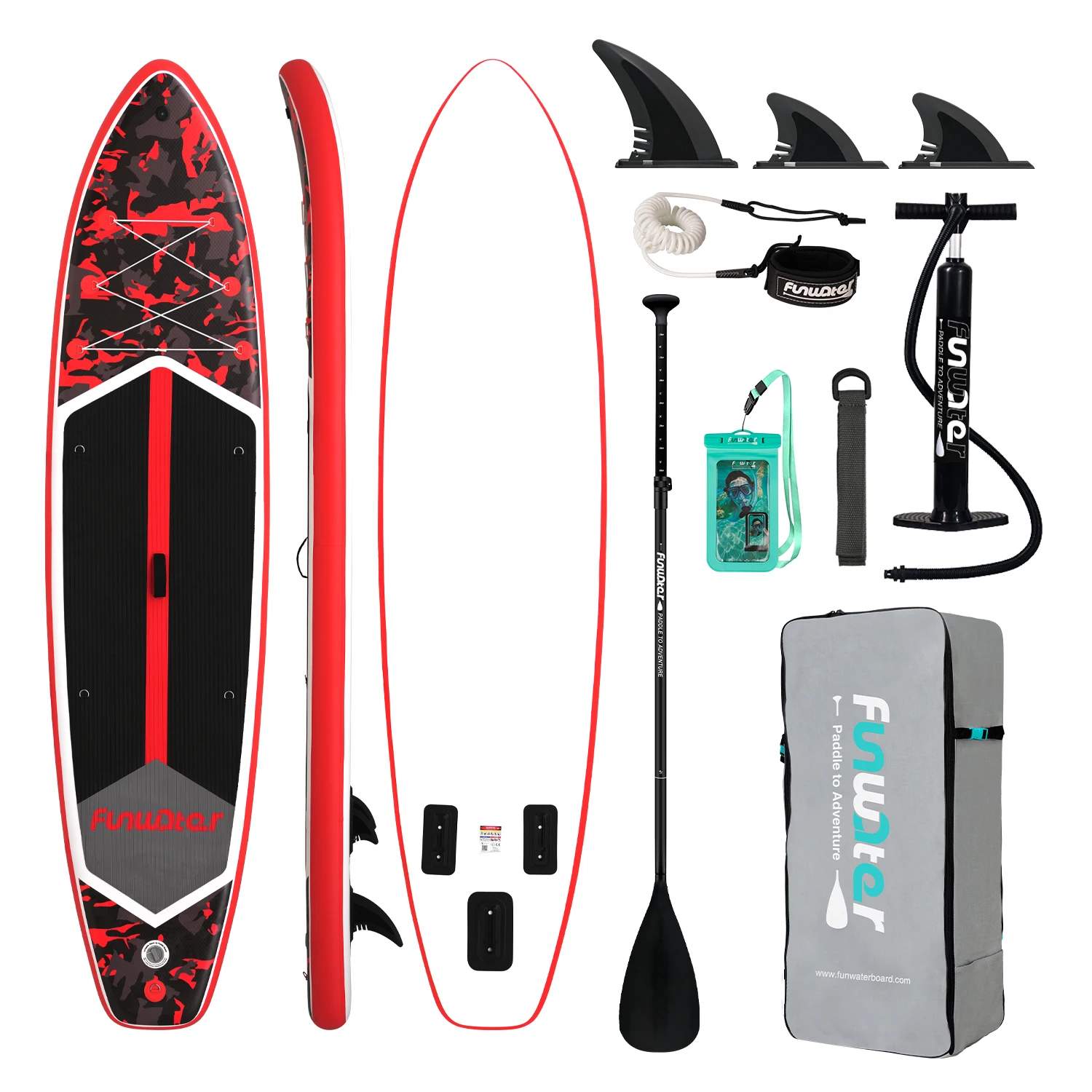 2026 Nieuwe FunWater Opblaasbare Stand Up Paddle Board 350x84x16cm Extra Dik Breed Stabiel Cruise SUP voor Beginners en Volwassenen Antislip Dek Complete Accessoires Kit