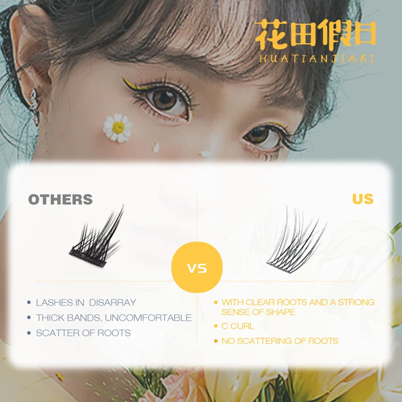 EASITENSION 60 Cluster Lashes Individual Handmade Segmented Natural Long Lash Bundles DIY Eyelash Extension Makeup Tools