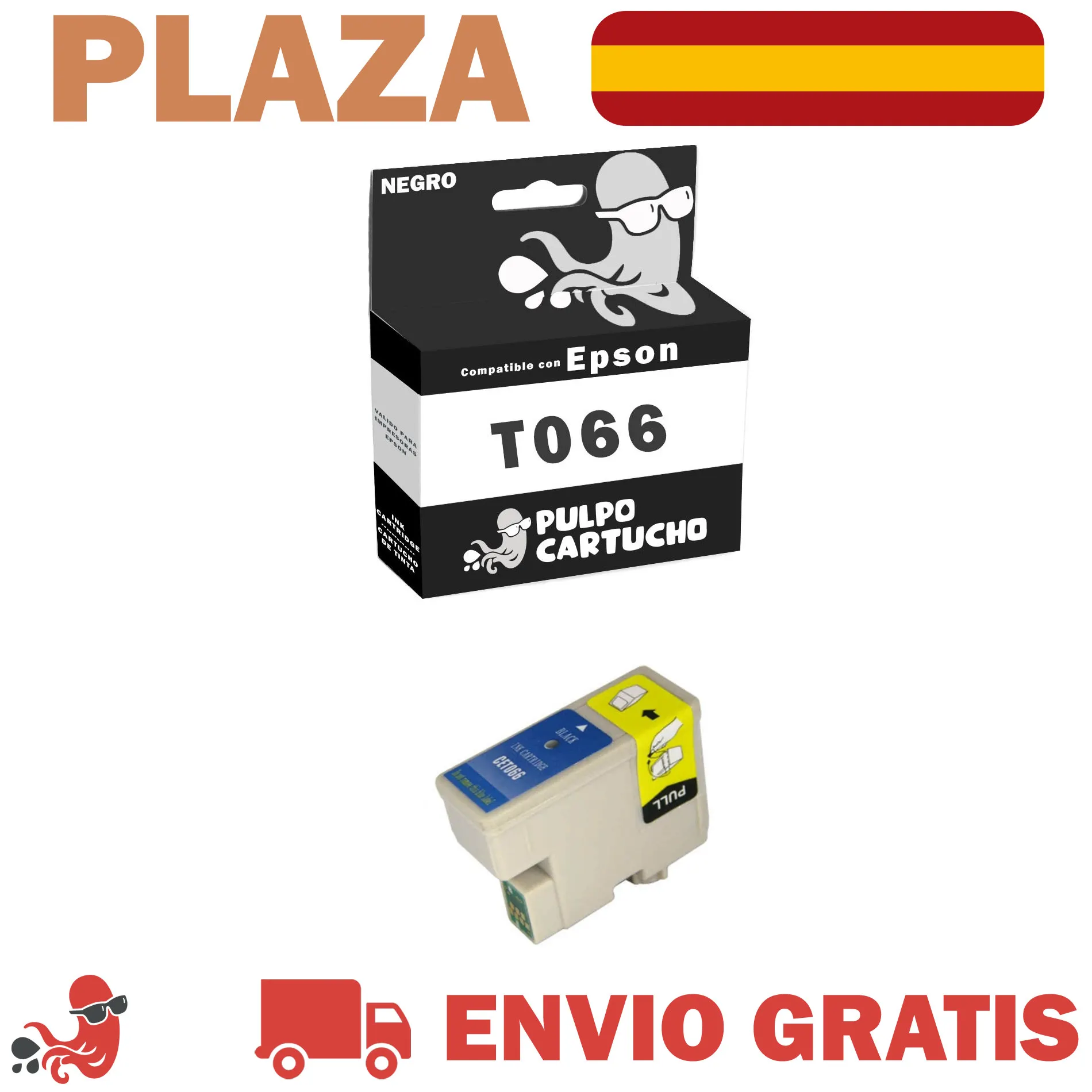 Cartucho de Tinta Genérico T066 Compatible con Epson T-066 Negro - Ref. C13T06614010 - Non Oem - Cartucho Impresoras Epson Stylus C48 - Consumible Genérico Impresora - Calidad Premium - Capacidad 13,5 ml.