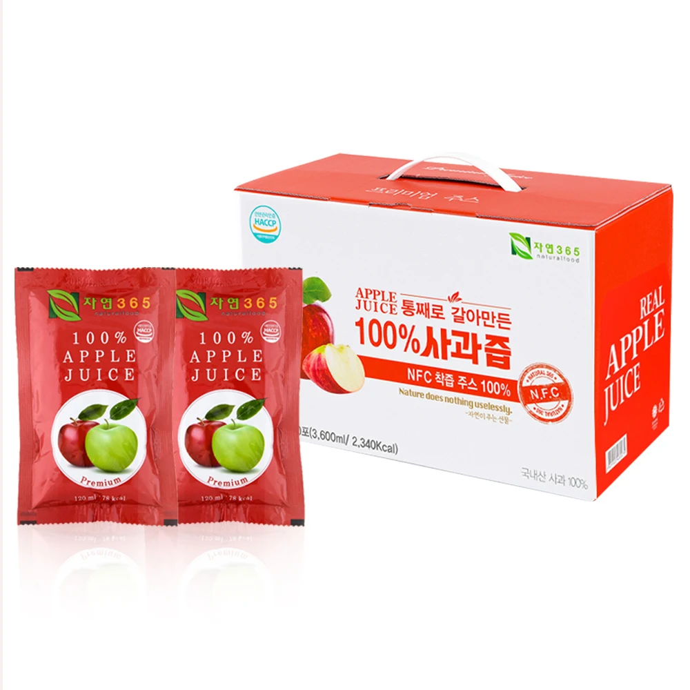 NFC착즙100% 의성사과즙 대용량 120ml X 90팩