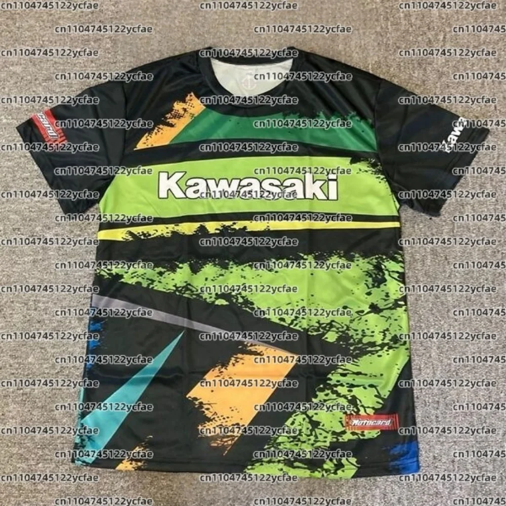 

Мужские футболки Kawasaki Motorcycle Racing Team, летние/осенние футболки с длинными рукавами, новый топ для спортивной одежды для детей и взрослых, 2025 г.