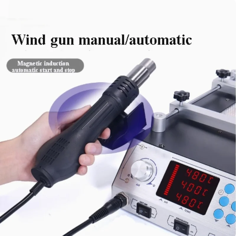 High Quality 3 In 1 853AAA+ Multi Functional Preheat Station Soldering Iron Desoldering Hot Air Gun Soldering Rework Station