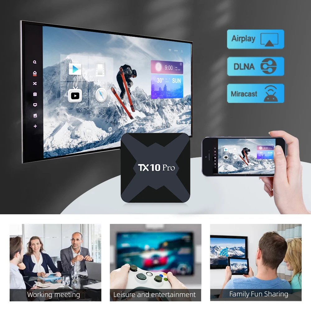 Caixa de TV inteligente TX10 PRO, Android 10.0, Allwinner H616, 2.4G, 5G, banda dupla, Wi-Fi, Bluetooth, 4K Media Player, Set Top Box, 2G mais 16G