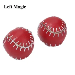 2Pc Leather Chop Cup Balls  (1Regular & 1Magnetic,Red, 2.2cm) Magic Tricks Close Up Illusions Gimmicks Mentalism Props Accessory