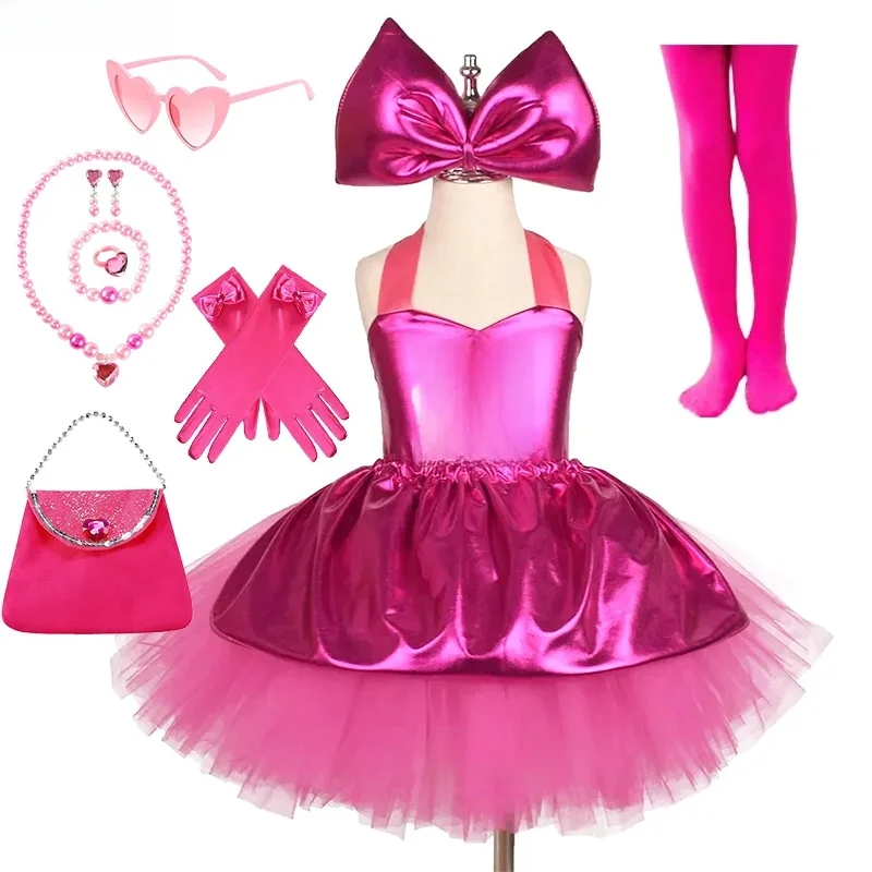 Robes princesse Tutu Ba-bi rose pour filles, longueur aux genoux, pour fête d'anniversaire, Halloween, Costumes de noël, Cosplay