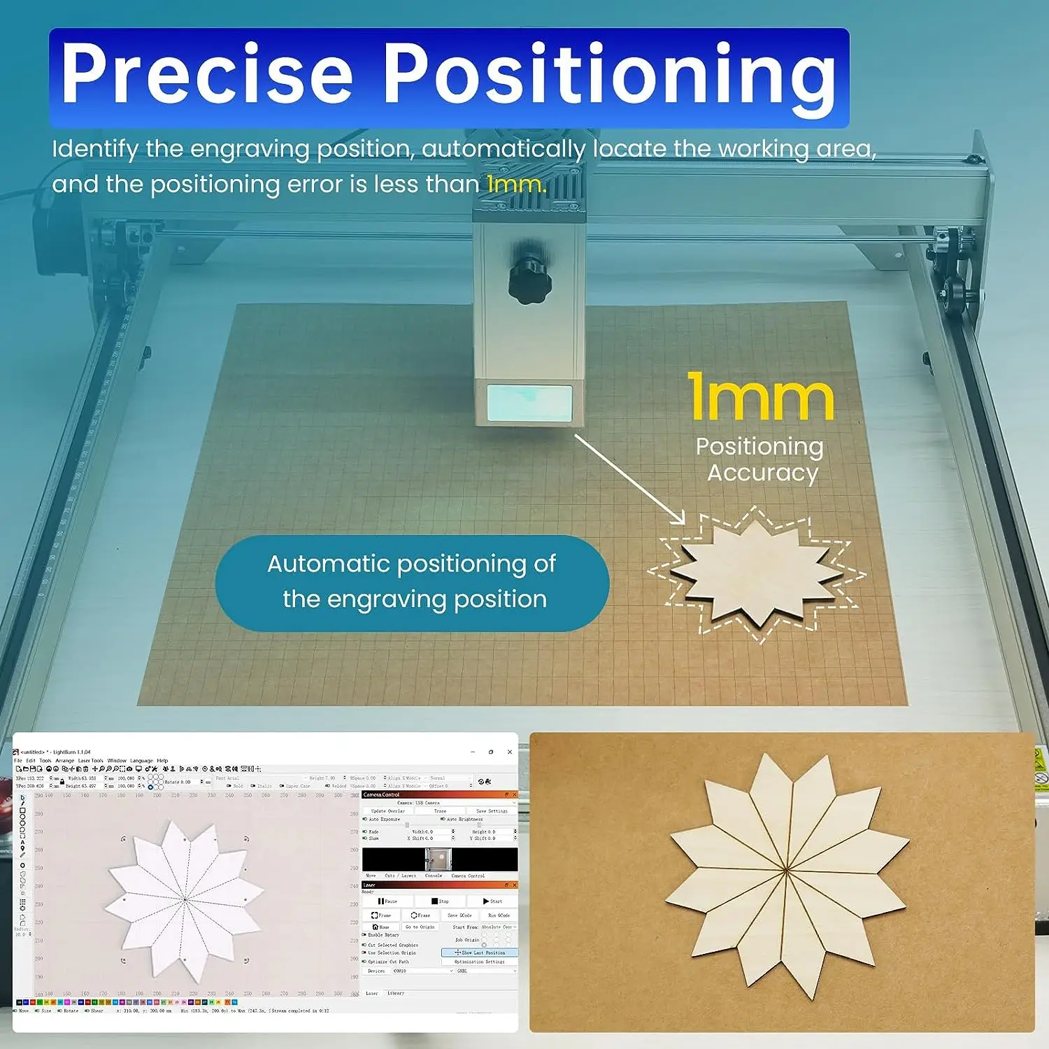 ATOMSTACK MAKER AC1 Lightburn Camera for Laser Engraver Precise Positioning Work Preview Multitask Operation Video Record