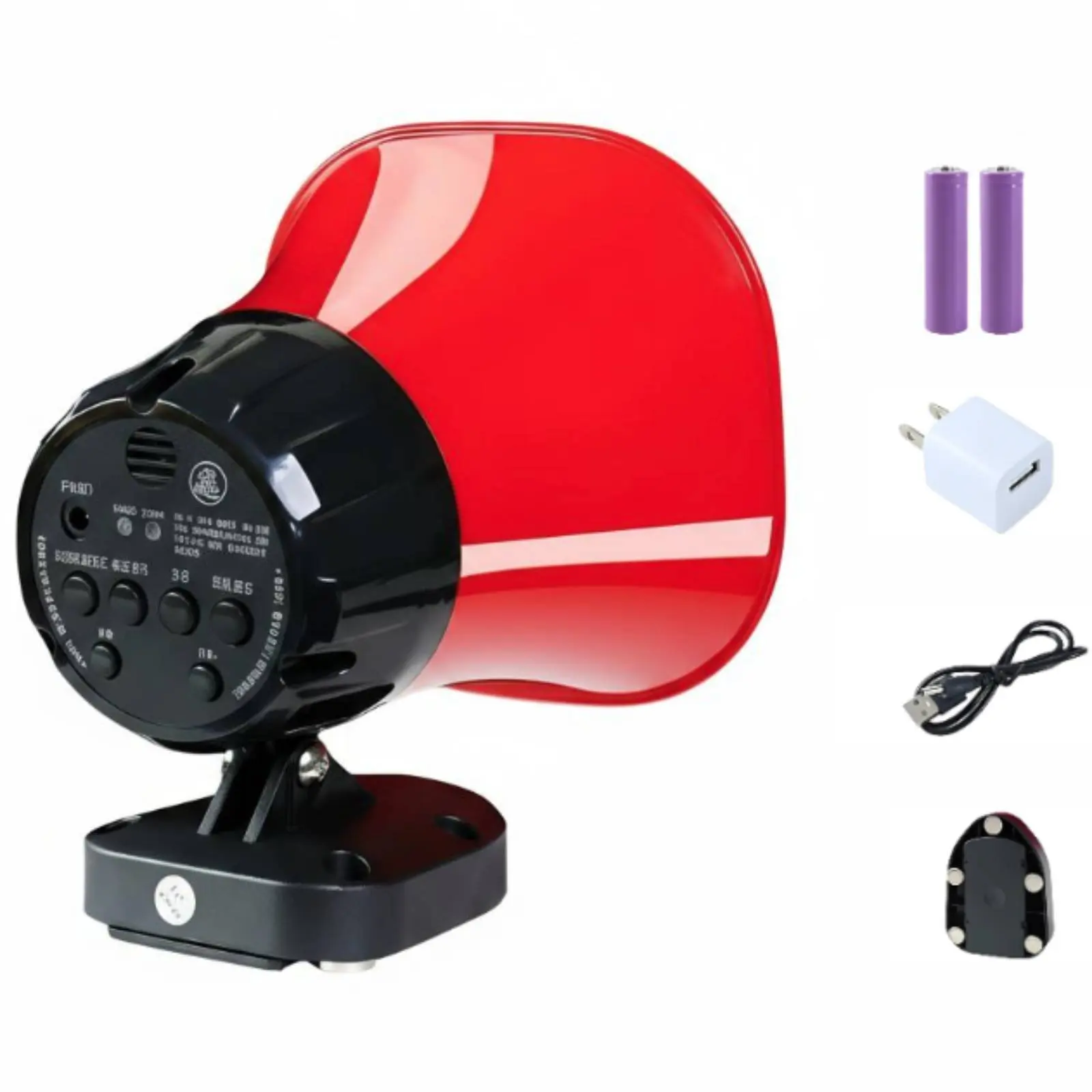 High Power Bluetooth Megaphone Rechargeable Loudspeaker Magnetic Base Wireless PA System for Car Outdoor Sports Events Emergency