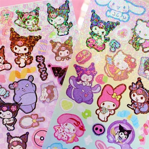 Sanrio Cartoon -Aufkleber für Kinder, Hello Kitty, Cinnamoroll, Kuromi, meine Melodie, Laseraufkleber, Schreibwarenstädte, Großhandel Spielzeug, 20 Blätter 9 Hauptverkauf Großhandel stapellieren sich - №7