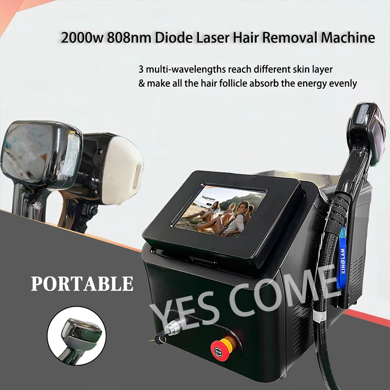 

High Quality 808 Diode Laser Hair Removal 3 Wavelength 755nm 808nm 1064nm Diode Permanent Laser Hair Remo