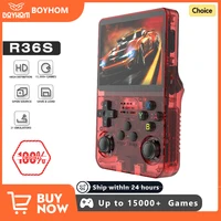 BOYHOM-consola de videojuegos Retro R36S, sistema Linux, pantalla IPS de 3,5 pulgadas, reproductor de bolsillo portátil, 64GB, 128G, los mejores regalos para niños