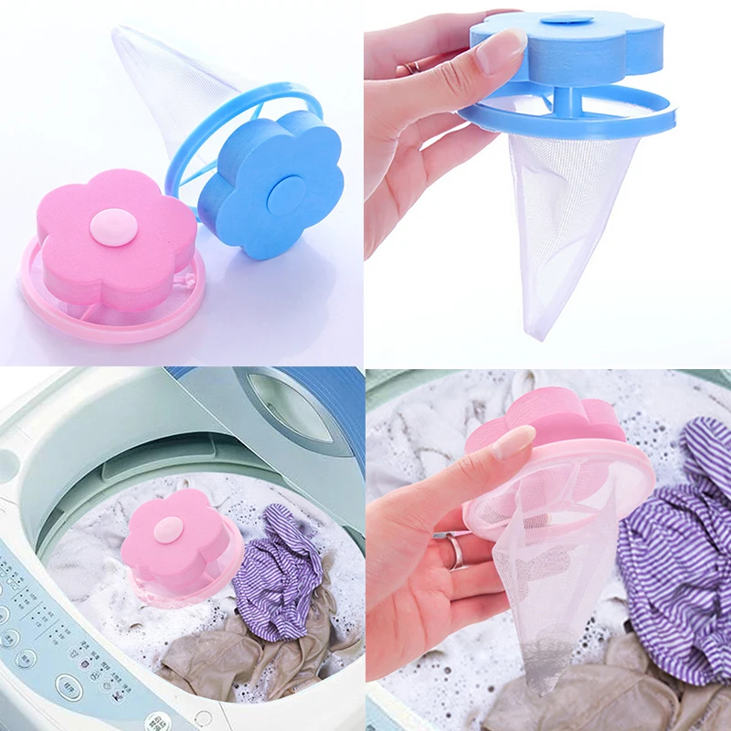 2024 Home Washing Machine Hair Filter Pet Hair Clip Remover Laundry Tool Catcher Reusable Mesh Dirt Collection Bag Cleaning Ball