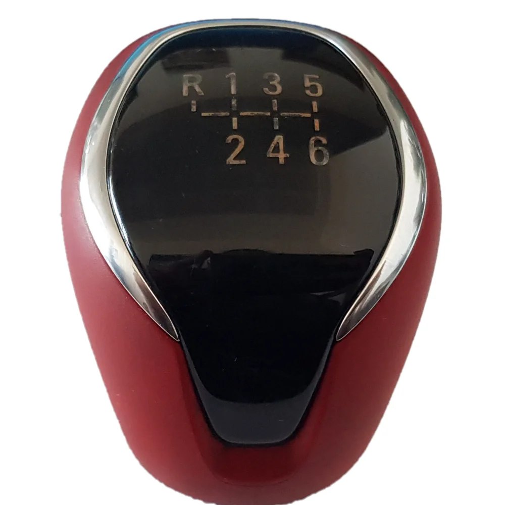 Manuel Gear Shift Knob For Opel Corsa 6 Speed Crossland Grandland X Red Leather Car Part 55504740