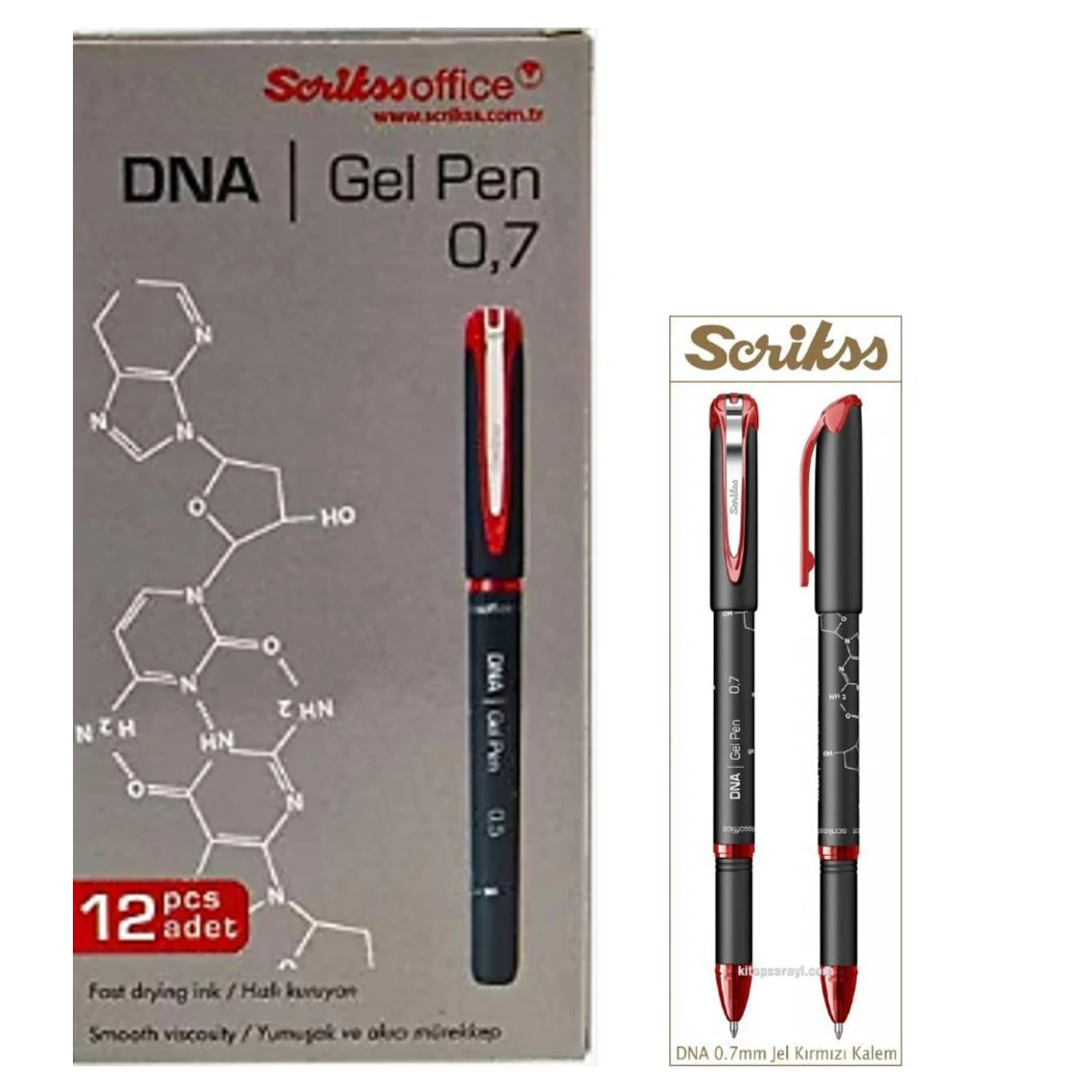 

Scrikss DNA Roller Gel Pen 0.7mm Refillable&Retractable Gel Ink Pens, Extra Fine Point,3 Optional Colors, Office School Supplies