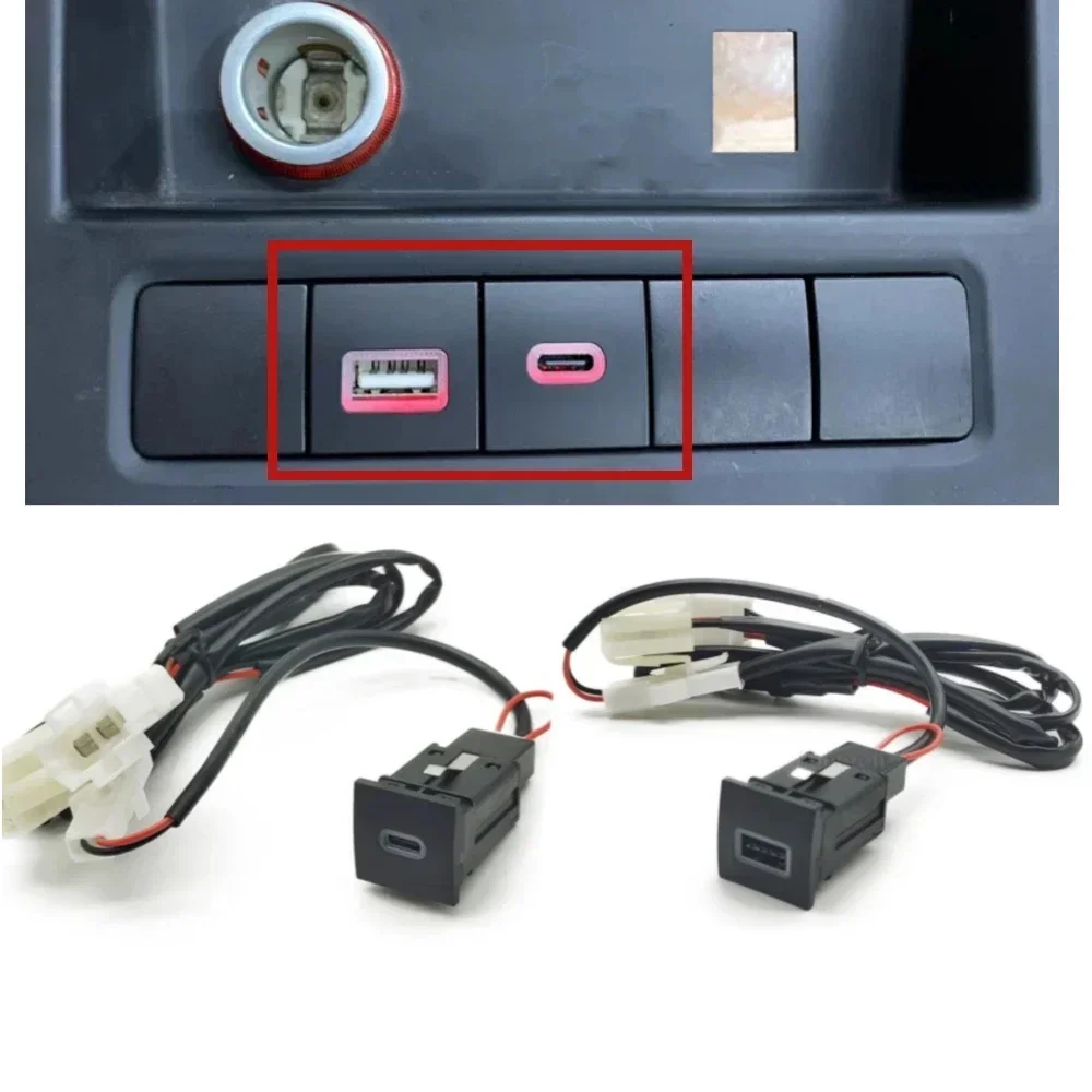 Für VW Golf 6 Jetta 5 MK5 Rote LED Auto PD Typ C/QC 3,0 USB Schnell Ladegerät Telefon Lade Buchse mit Steckdose Adapter