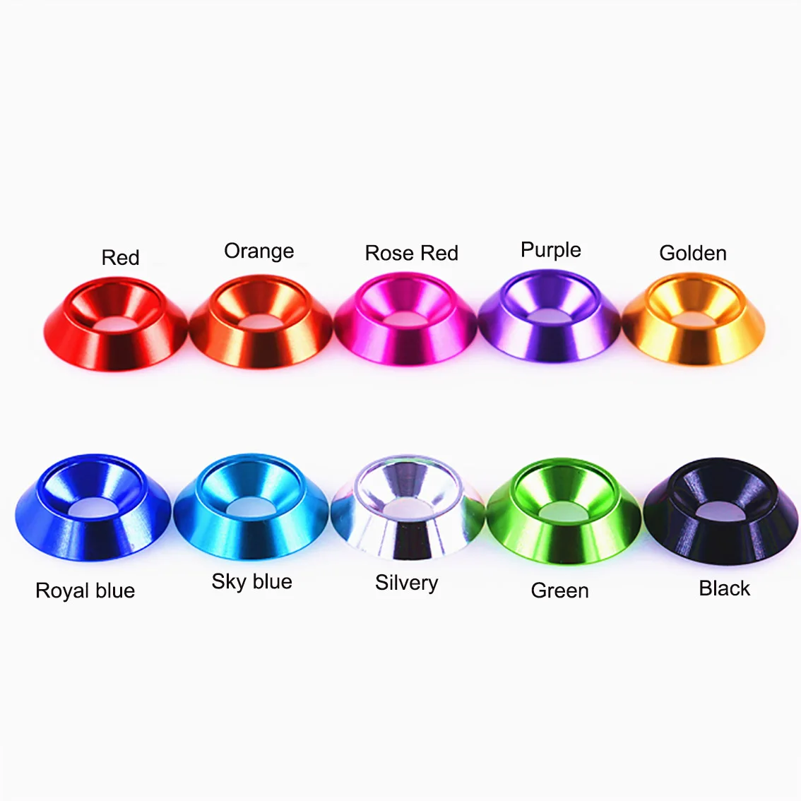 M6 M8 M10 M12 Colorful Conical Countersunk Washer Aluminum 6061 Cone Flat Gasket DIY Parts