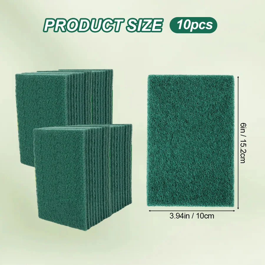 ชุดฟองน้ำทำความสะอาดอเนกประสงค์ 10 ชิ้น ตัวช่วยครัวในวันคริสต์มาส! ขจัดคราบไขมัน/น้ำมันฝังแน่น ขัดล้างจาน กระทะ อ่างล้างจาน