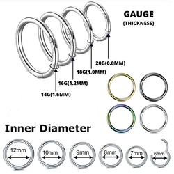 1Pc Surgical Steel Segment Nose Rings Septum Clicker Piercing 16G 18G 20G Ear Cartilage Pirsing Jewelry For Women Men Girl Gift