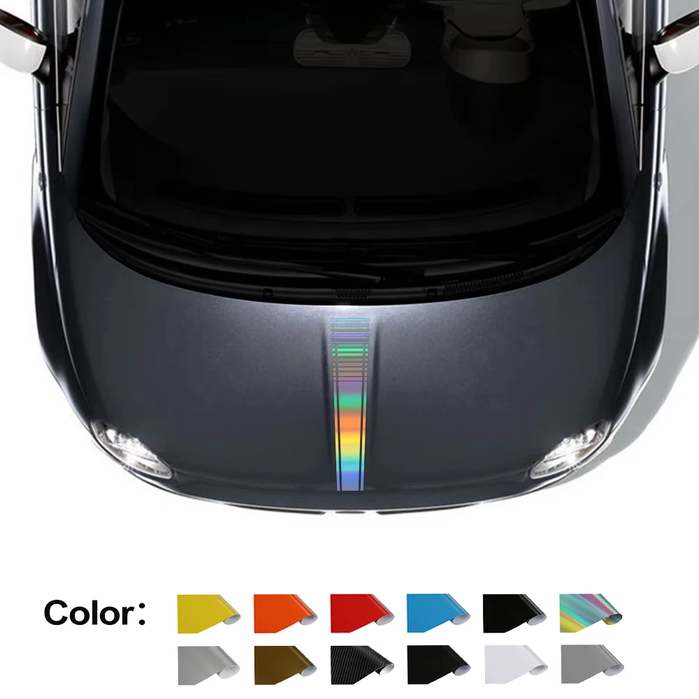 Hood Bonnet Vinyl Stripe Stickers for Fiat 500 Abarth DIY Car Styling Decals, Tuning Decoration Accessories for Auto Enthusiasts
