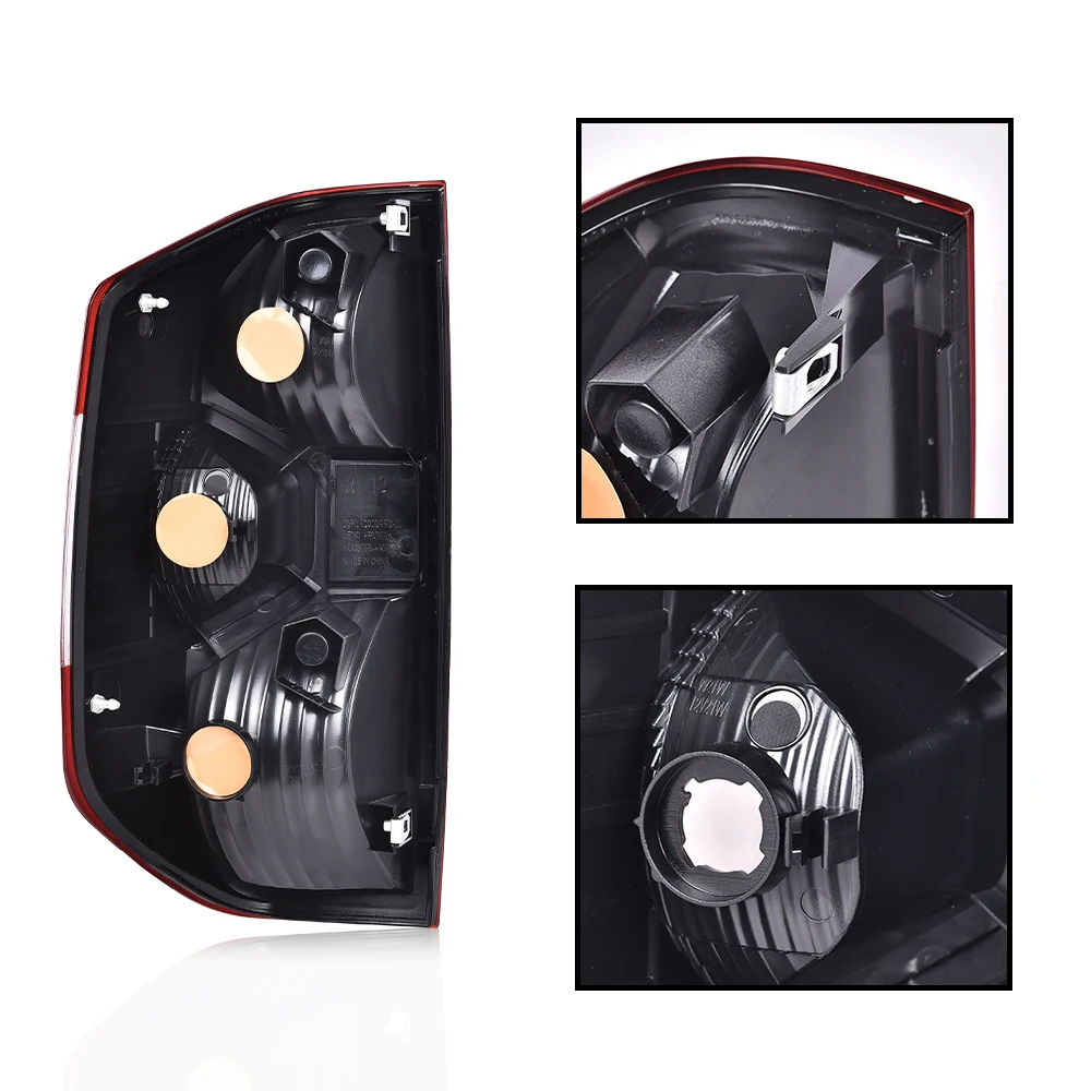 1 زوج الأحمر واضح الذيل ضوء مصابيح الفرامل Lh + RH جديد صالح ل 14-21 تويوتا تندرا شاحنة بيك اب سيارة الخارجي الخلفي تحذير تشغيل ضوء #5