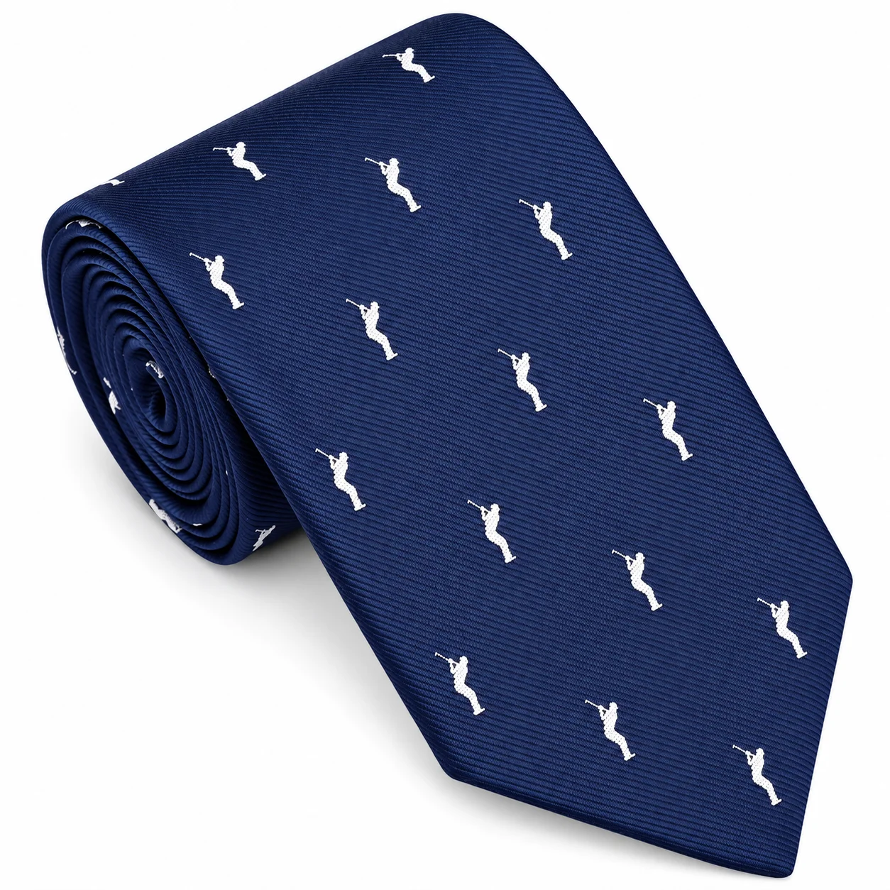 Golf Player Pattern Necktie for Men, Woven Jacquard Polyester Golf Swing Silhouette Neck Tie, Sports Business Wedding Neckwear
