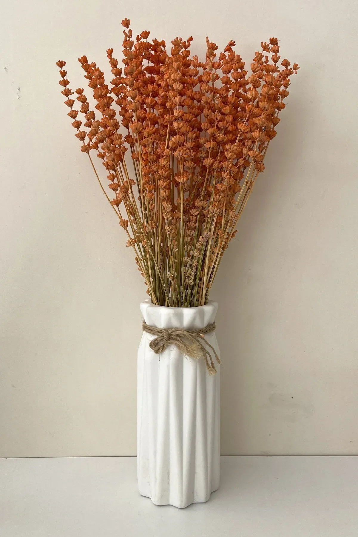 

Orange Lavender Bridal Bouquet Arrangement Flower Ornament Vase Magnet Gift Dried Flower